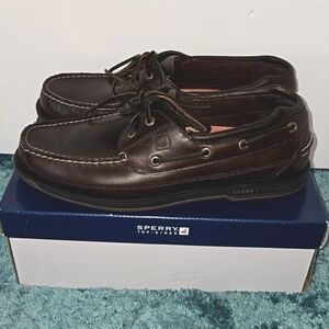Sperry Charter Men's Brown Leather Boat Shoes Size 10.5M "Like New"